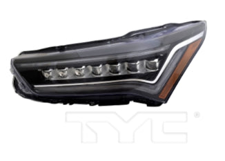 ACURA RDX 2019-2025 — HEADLIGHT ASSBLY LH; W/O LOGO; DARK UPPER LENS STRIP; A-Spec 19-21; PMC Edition 2021; Base 22-23; Advance 22-25 CAPA (33150-TJB-A21)