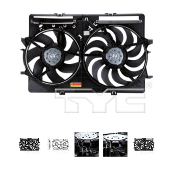 AUDI A4 2009-2016 — RAD/CND COOLING FAN ASSEMBLY; A4 2.0L 09-16; A5 2.0L 10-17; A6 2.0L 12-18; Q3 2.0L 15-18; Q5 2.0L 10-17/3.2L 09-12 (OE 8K0 121 207 A)