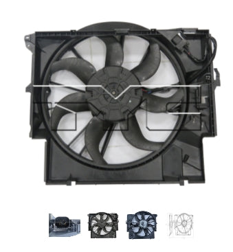 BMW 1 SERIES 2008-2015 — DUAL RAD/CND FAN ASSEMBLY; W/ BRUSHLESS MOTOR; 135is 2013/135i 08-13; 325i 2011/335i 07-13/335i xDrive 09-11/335xi 07-10; X1 12-15 (OE 17 42 5 A3F 109)
