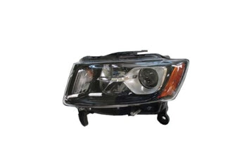 JEEP GRAND CHEROKEE 2011-2021 — HALOGEN HEADLIGHT LH; FOR LIMITED/LAREDO; BLACK BEZEL; 2014-2016 ( W/O 75TH ANNIV. )