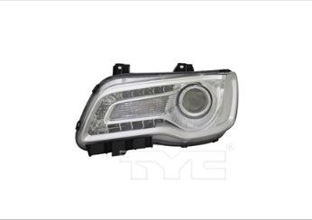 CHRYSLER 300 2011-2023 — HALOGEN HEAD LIGHT LH; CHROME; PROJECTION; 300 2018-2023