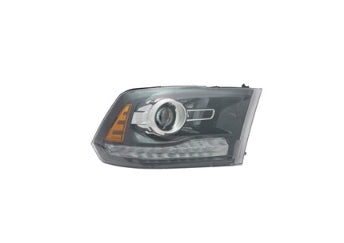 RAM RAM PICKUP-RAM 2011-2018 — HALOGEN PROJECTOR HEADLIGHT RH; FITS 25/3500 BLACK BEZEL & 1500 R-T/SPORT 2013-2014 CAPA