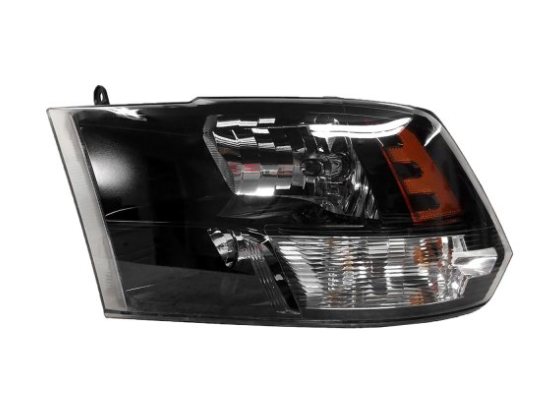 RAM RAM PICKUP-RAM 2011-2018 — HALOGEN HEADLIGHT LH; STANDARD; BLACK BEZEL; PU-RAM-1500 15-18; 25-3500 13-18; CLASSIC 19-24 CAPA