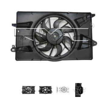 CHRYSLER 200 2015-2017 — DUAL RAD/CND FAN ASSEMBLY; SINGLE FAN; W/ MODULE; 200 2.4L L4/3.6L V6; 15-17; CHEROKEE 2.4L L4/3.2L V6 14-19 (OE 68197298AB)
