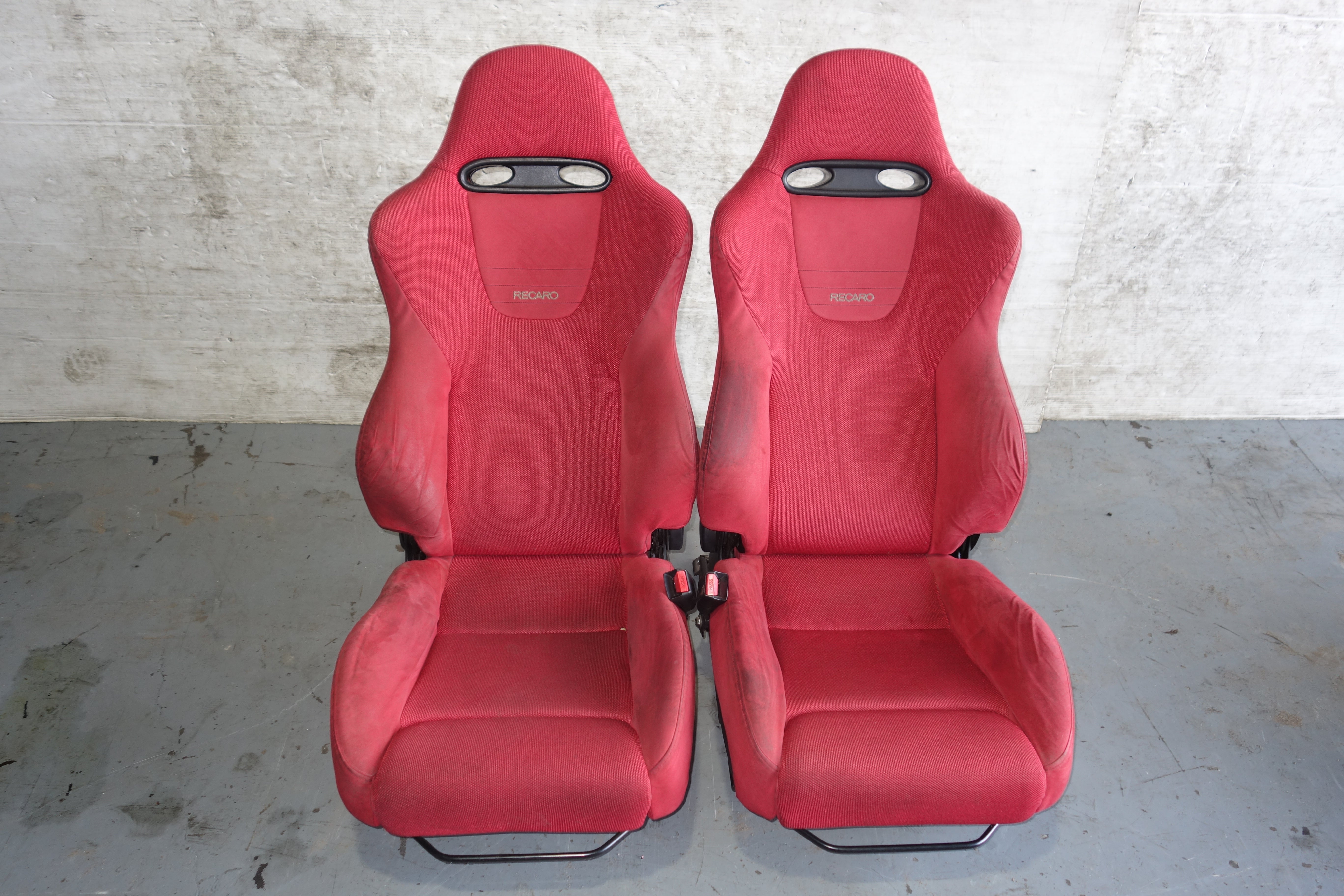 JDM Honda Civic Type R EP3 Recaro Seats Red Front Pair w/ Rails 2001–2005