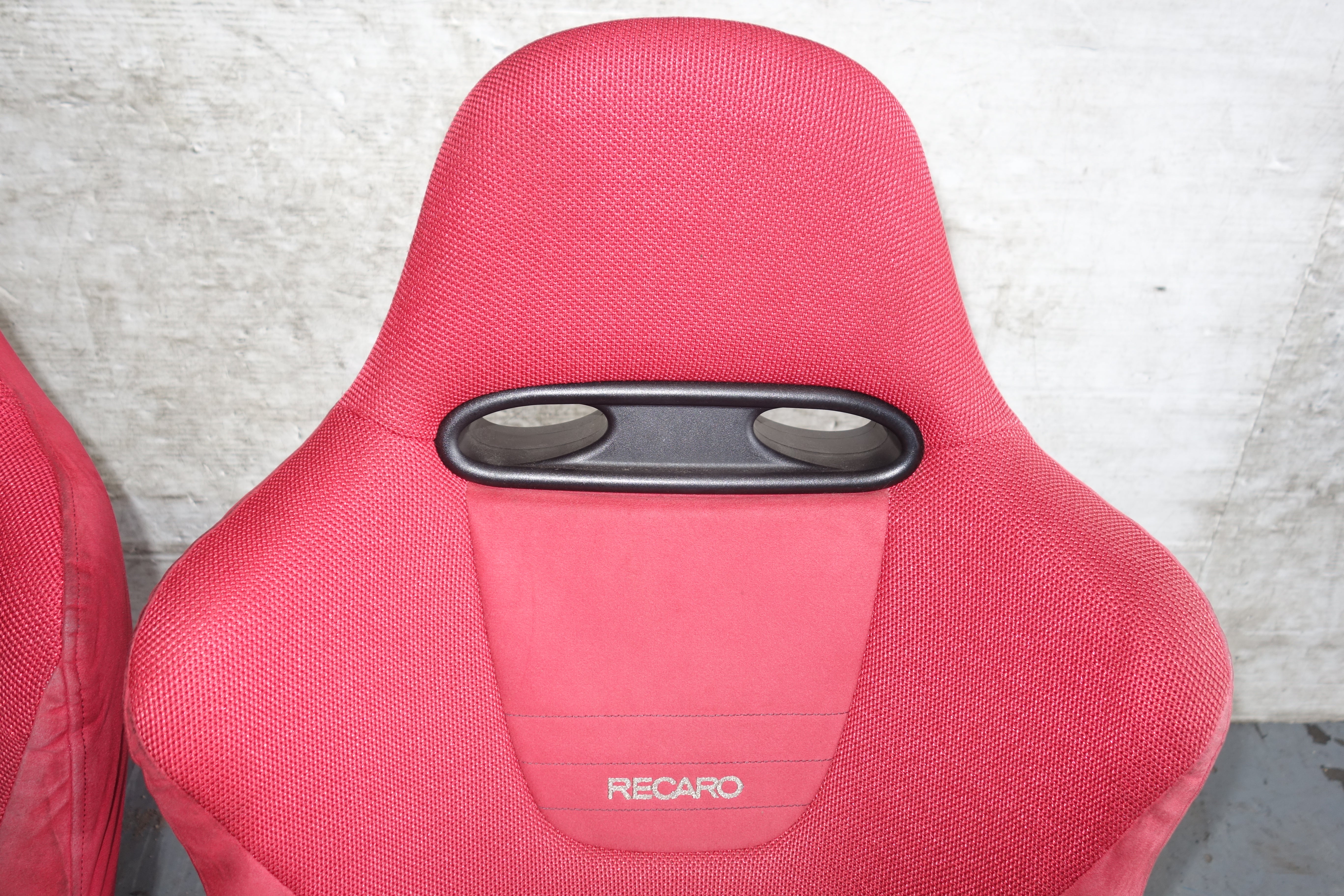 JDM Honda Civic Type R EP3 Recaro Seats Red Front Pair w/ Rails 2001–2005