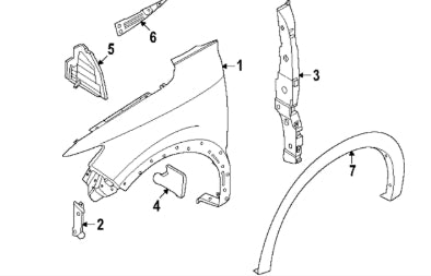 NISSAN KICKS 2025-2026 — FENDER LH; 2025-
