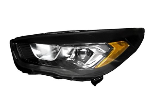 FORD ESCAPE 2013-2019 — HALOGEN HEADLIGHT LH; W/ LED SIGNATURE; BLACK BEZE; 2017-2019