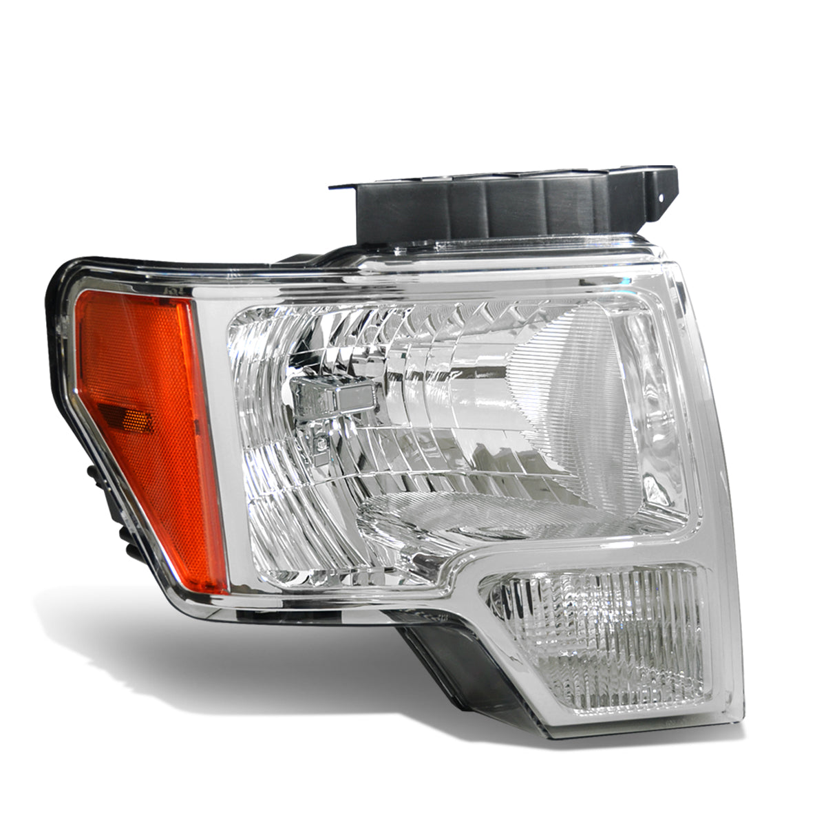 FORD PICKUP F150 2009-2014 — HEAD LAMP RH; CHROME TRIM ; LIGHTDUTY 2009-2014