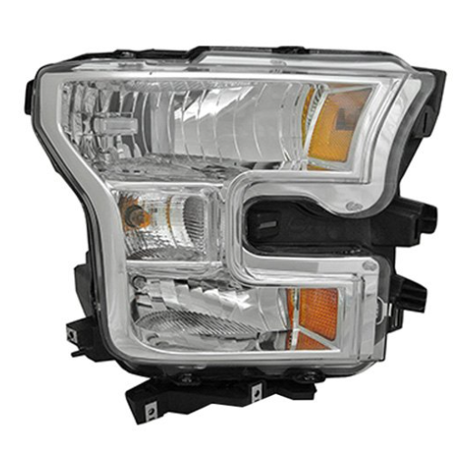 FORD PICKUP F150 2015-2017 — HALOGEN HEAD LIGHT RH; CHROME BEZEL; F150 2015-2017