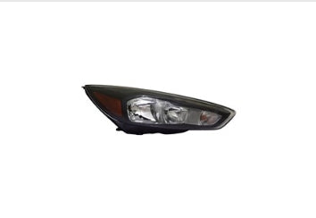 FORD FOCUS 2012-2018 — HALOGEN HEADLIGHT RH; BLACK; W/ LED DRL; FOCUS 2015-2018 CAPA
