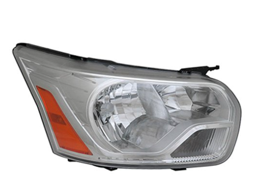 FORD TRANSIT VAN 2015-2019 — HEADLIGHT RH; FROM 9/2/15 PRODUCTION; CHROME; TRANSIT T-150-350 VAN 16-23 ( CREW 20-23 ) CAPA