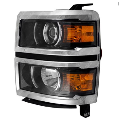 CHEVROLET SILVERADO PICKUP 2014-2018 — HALOGEN PROJECTOR HEADLIGHT LH; FITS LTZ/HIGH COUNTRY; 1500 2014-2015 CAPA