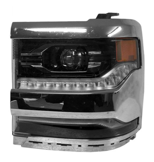 CHEVROLET SILVERADO PICKUP 2014-2018 — LED HEADLIGHT LH; CHROME BEZEL; 1500 2016-2018 CAPA