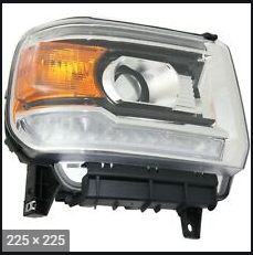 GMC SIERRA PICKUP 2014-2018 — HEAD LAMP HALOGEN RH ; LED ACCENTS; SIERRA 1500/DENALI 14-15(LTD 19); SIERRA 25-3500 15 -19 /DENALI 25-3500 15-17