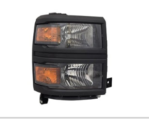 CHEVROLET SILVERADO PICKUP 2014-2018 — HALOGEN HEADLIGHT RH; BLACK; 1500 2014-2015 CAPA