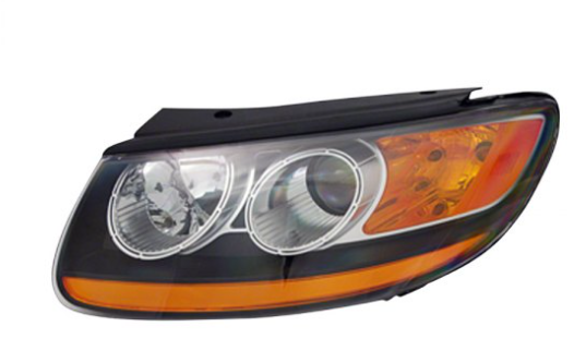 HYUNDAI SANTA FE 2010-2012 — HEADLIGHT LH; ORANGE LOWER REFLECTOR; SANTA FE 2010-2011