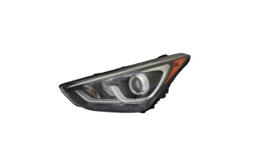 HYUNDAI SANTA FE SPORT 2013-2018 — HALOGEN HEADLIGHT LH; PROJECTOR/LED ACCENT; 2017-2018 CAPA