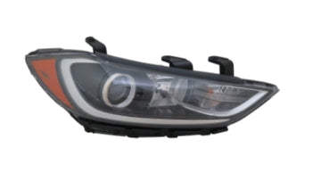 HYUNDAI ELANTRA 2017-2018 — HEAD LAMP HALOGEN RH; USA BUILT; W/O DRL IN BUMPER; SEDAN 2017-2018 CAPA