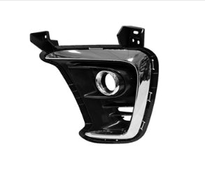 KIA SORENTO 2016-2020 — FOG LIGHT BEZEL LH; DARK GRAY/CHROME MOLDING; FOR HALOGEN FOGS; FOR SX/SX LIMITED/EX; 2019-2020