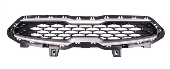KIA FORTE 2019-2024 — FRONT GRILLE; MAT-BLACK/GRAY-MOLDINGS; FOR FE/LXS; FORTE 2019-2021