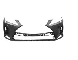 LEXUS RX350 2016-2022 — FRONT BUMPER PRIMED; W/ WASHERS & 2 SENSORS; CANADA BUILT; W/O F-SPORT; RX350/RX350L/RX450H/RX450HL; 2020-2022