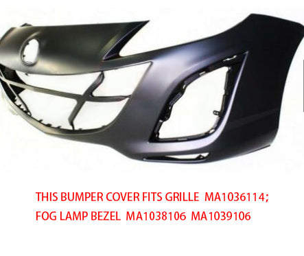MAZDA MZ 3 2010-2013 — FRONT BUMPER COVER; 2.0L/2.5L; W OR W/O FOG LAMPS; M-3 10-11 ( DOUBLE-CHECK IMAGE )