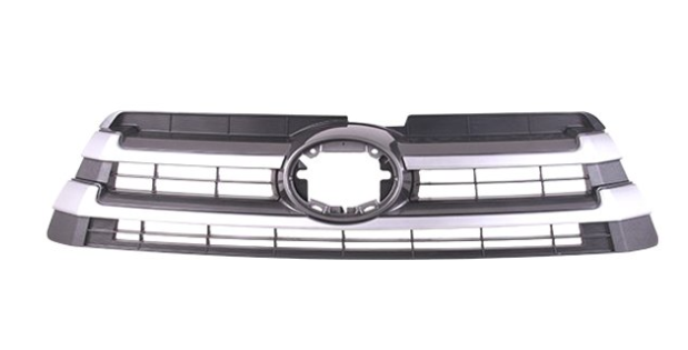 TOYOTA HIGHLANDER 2014-2019 — FRONT UPPER GRILLE; BLACK/SILVER BARS; FOR LE/XLE ; HIGHLANDER/HYB 2017-2019