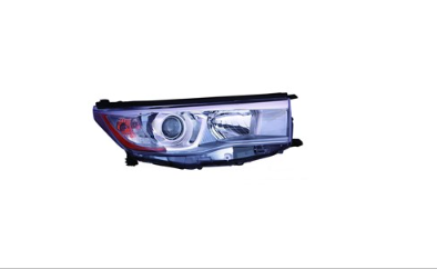 TOYOTA HIGHLANDER 2014-2019 — HEAD LIGHT RH; SMOKED CHROME ACCENT; HIGHLANDER/HYB 14-16