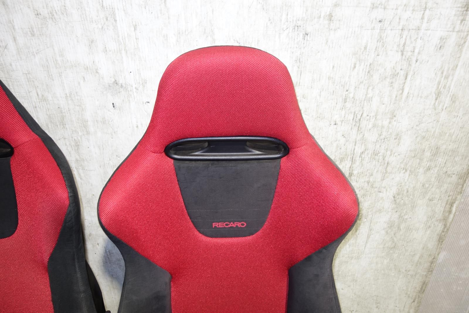 JDM Honda Civic Type R Ep3 Recaro Seats Front Recaros Seat With Rails Red / Black 2001 2002 2003 2004 2005