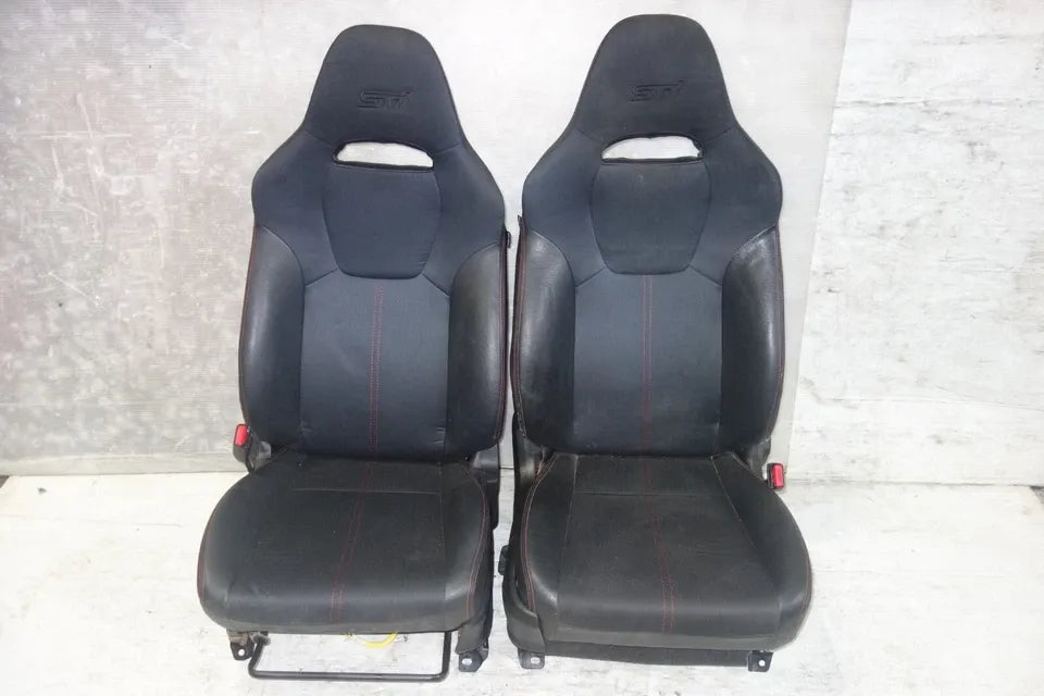 JDM Subaru Impreza WRX STi Seats RED STITCHING 2008-2014 Front Pair Left Right