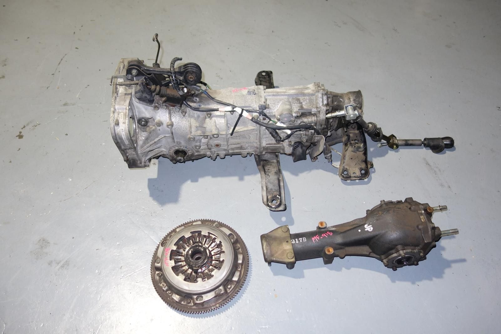 JDM Subaru Impreza WRX Legacy Forester Turbo 5speed AWD Transmission 4.11 Differential Pull Type Axles 1999-2005