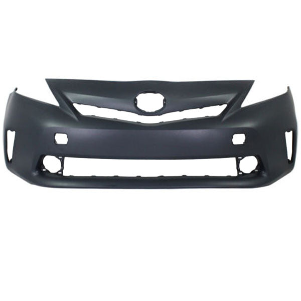 TOYOTA PRIUS 2012-2022 — FR BUMPER PRIMED; FOR HALOGEN LIGHTS ; W/O WASHER HOLE /SENSOR HOLE; PRIUS V 2012-2014