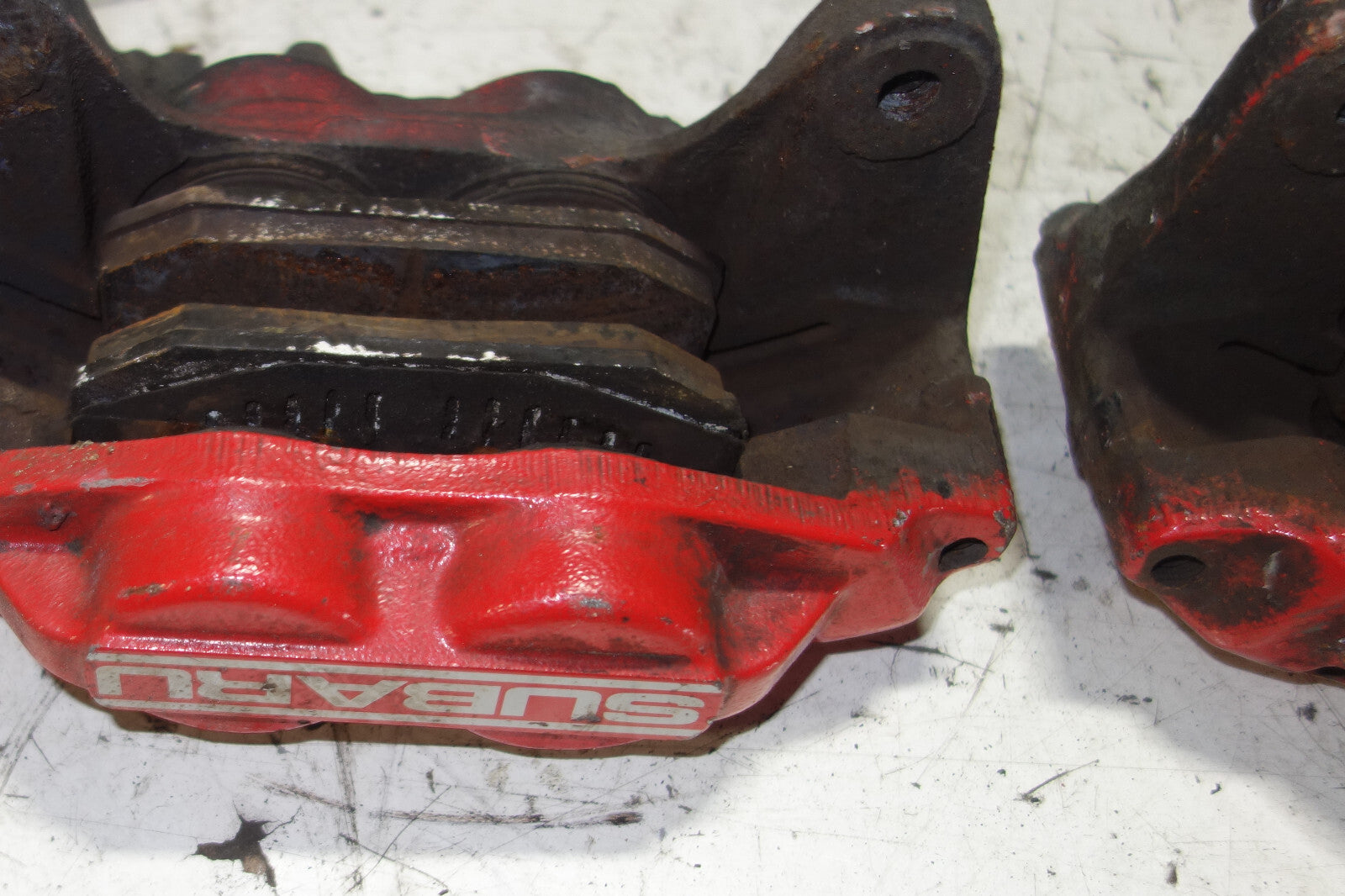 JDM Subaru Impreza WRX STi Legacy Forester Front 4 Pot Piston Brake Calipers RED
