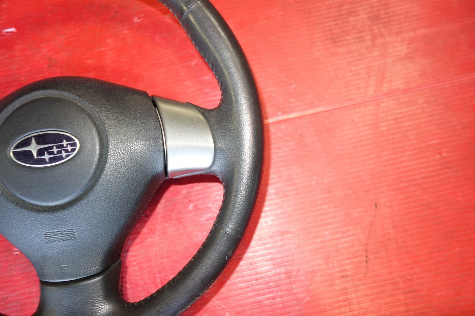 JDM Subaru Impreza Forester Legacy 3 Spoke Leather Steering Wheel & Hub #6211