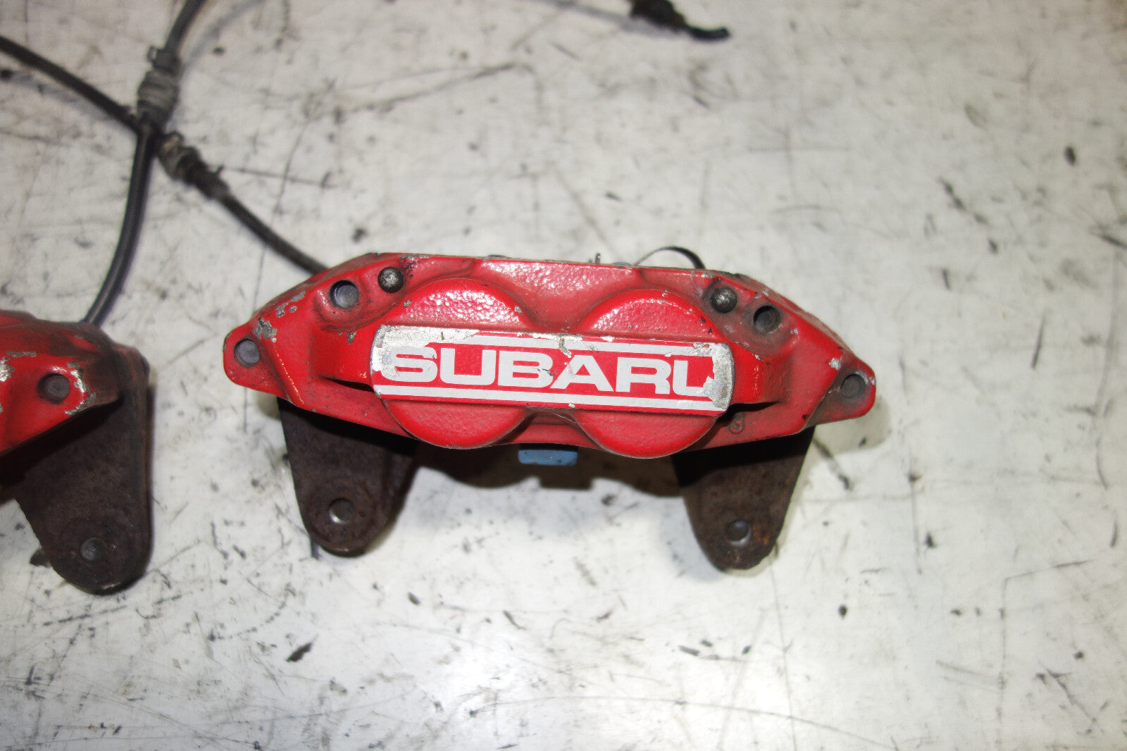 JDM Subaru Impreza WRX STi Legacy Forester Front 4 Pot Piston Brake Calipers RED