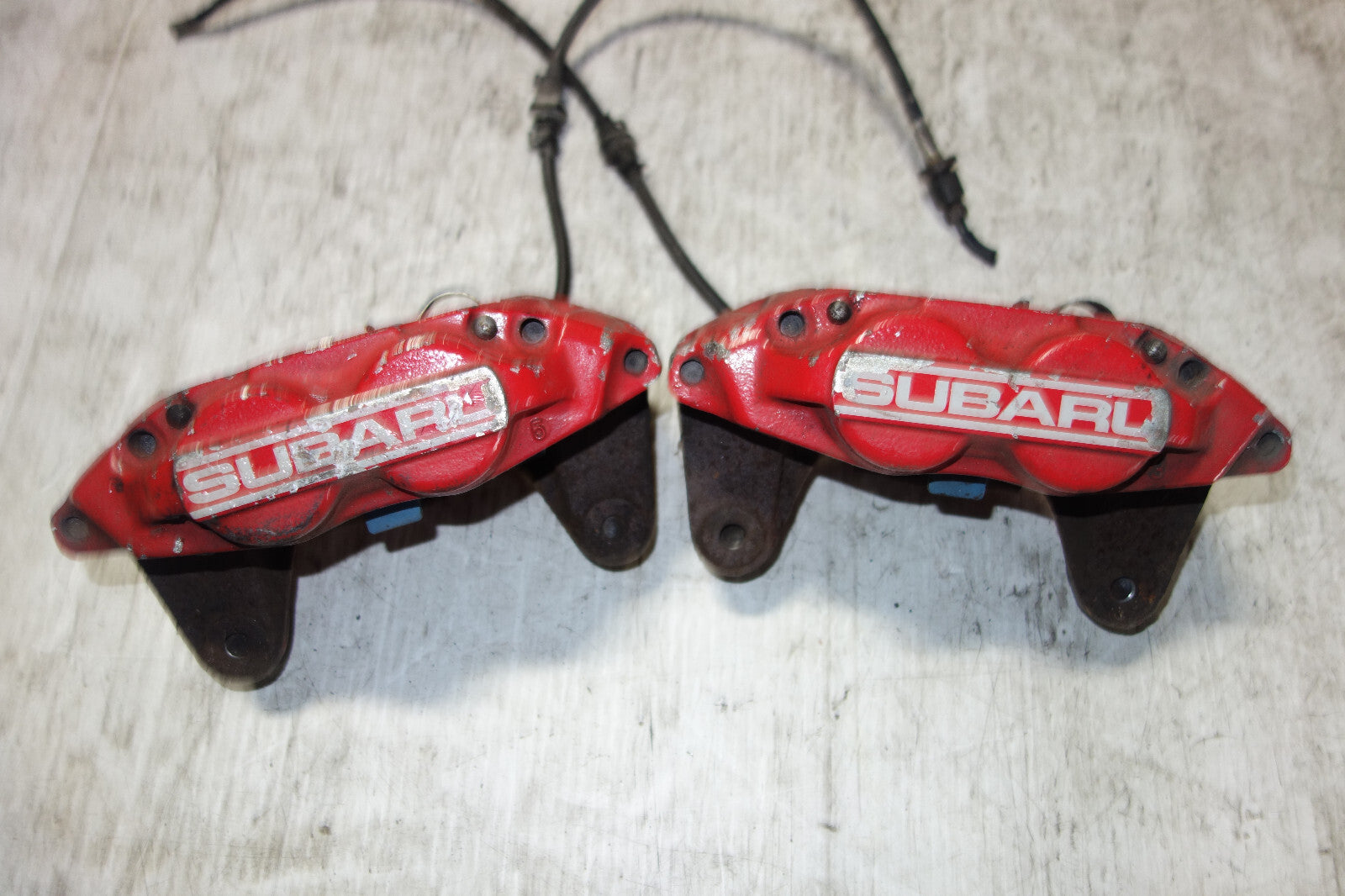 JDM Subaru Impreza WRX STi Legacy Forester Front 4 Pot Piston Brake Calipers RED