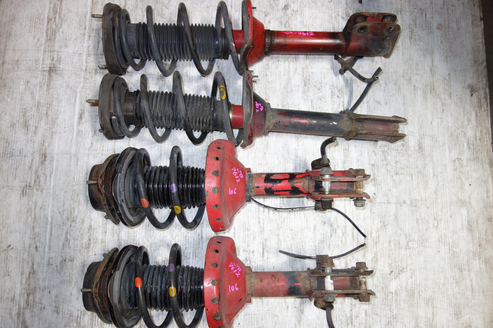 JDM Subaru Impreza WRX STi 5x100 Shocks Coil Springs Struts 2002-2007 V8 V7 V9