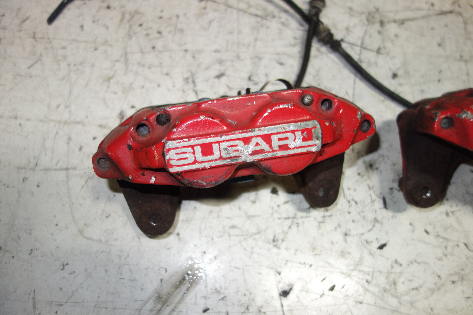 JDM Subaru Impreza WRX STi Legacy Forester Front 4 Pot Piston Brake Calipers RED