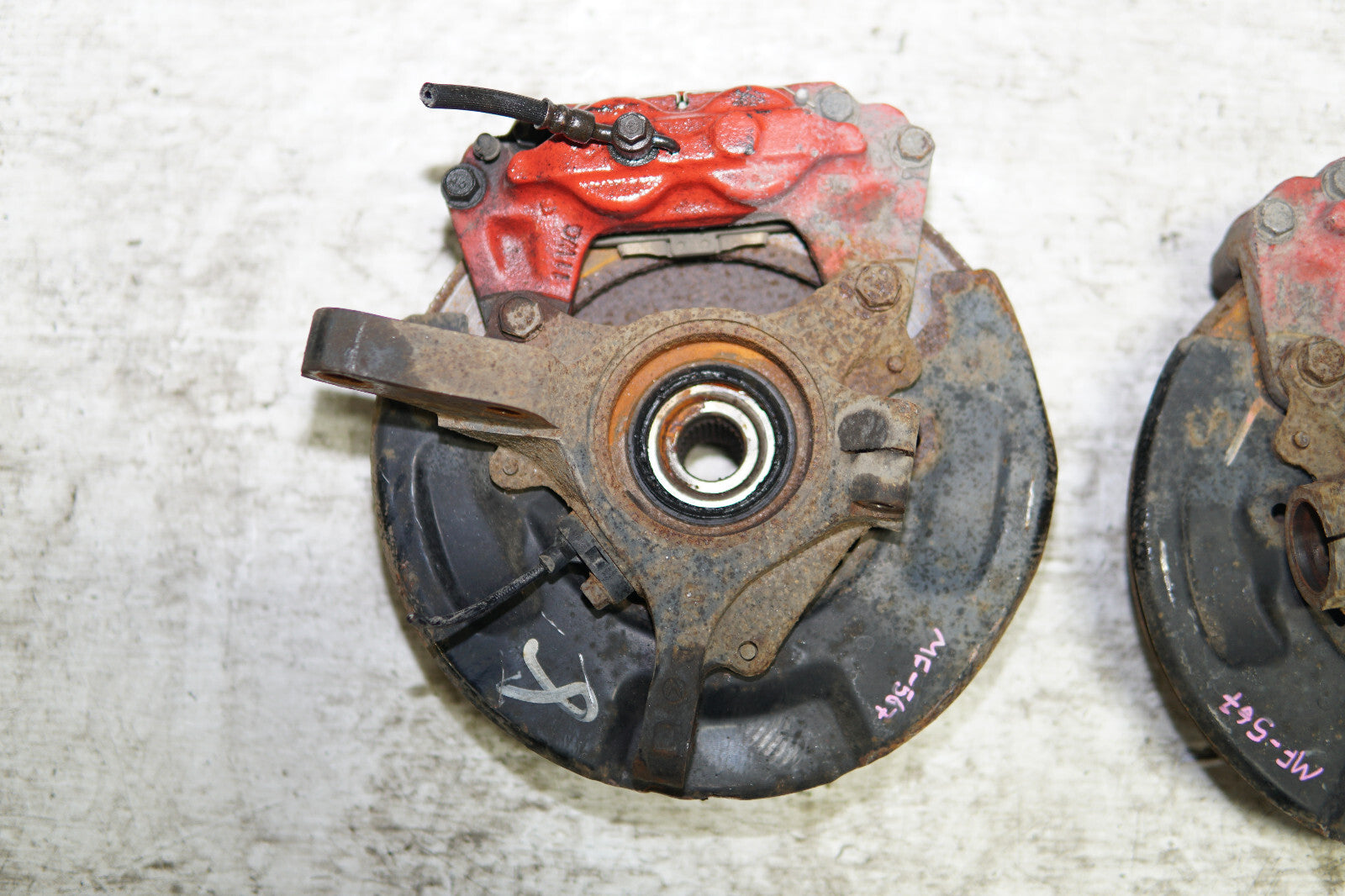 JDM Subaru Impreza WRX STi Forester 4 Pot Piston Brake Calipers Hubs Knuckles