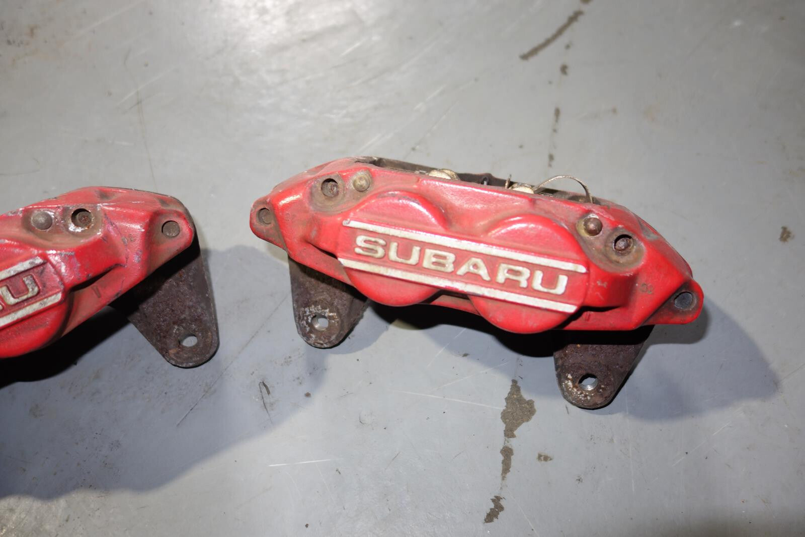 JDM Subaru Impreza WRX STi Legacy Forester Front 4 Pot Piston Brake Calipers RED