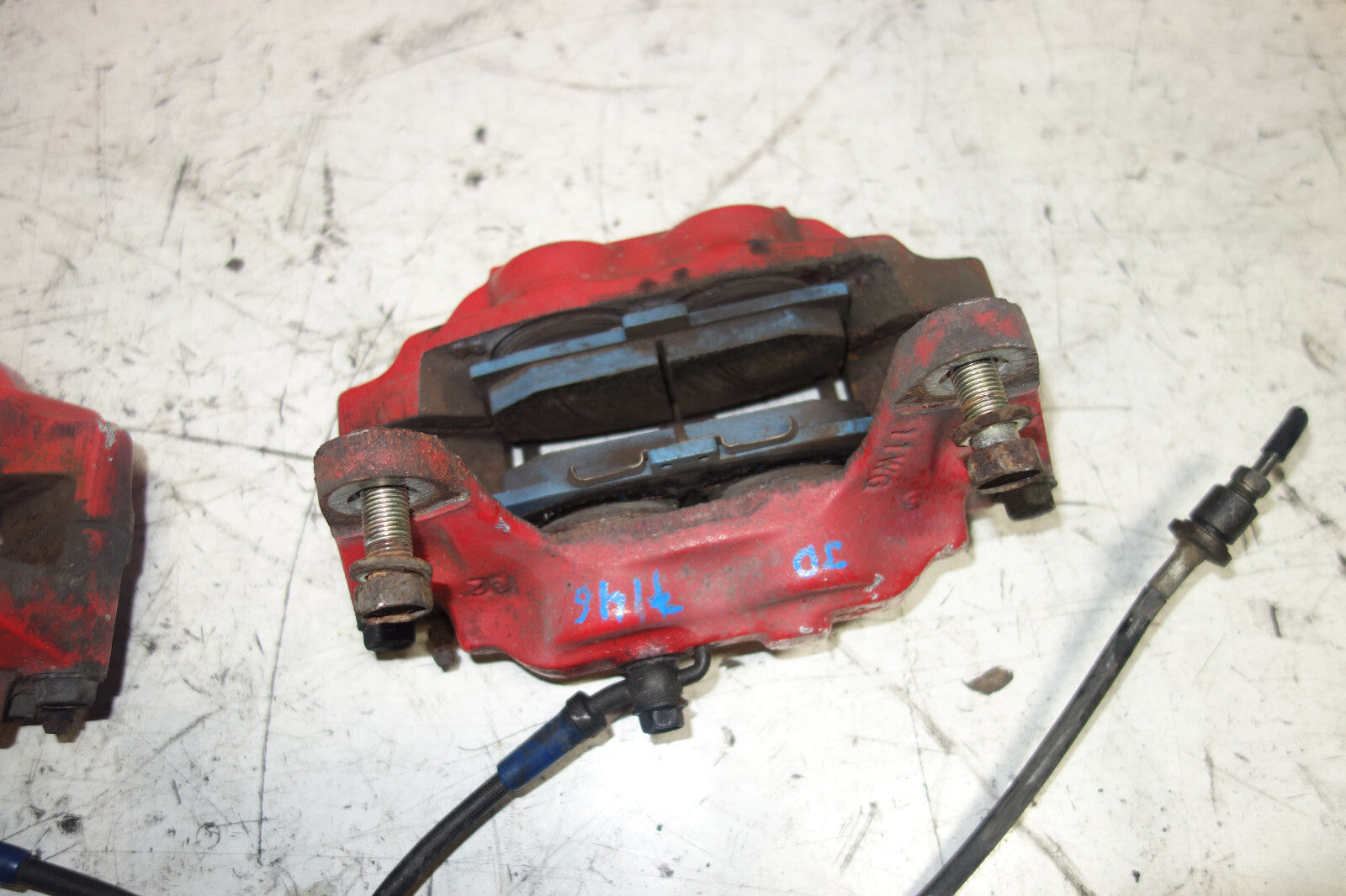 JDM Subaru Impreza WRX STi Legacy Forester Front 4 Pot Piston Brake Calipers RED