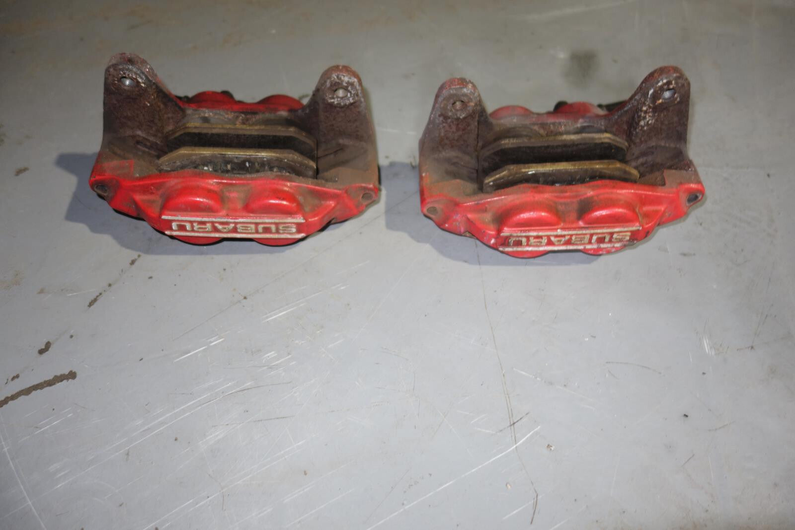 JDM Subaru Impreza WRX STi Legacy Forester Front 4 Pot Piston Brake Calipers RED