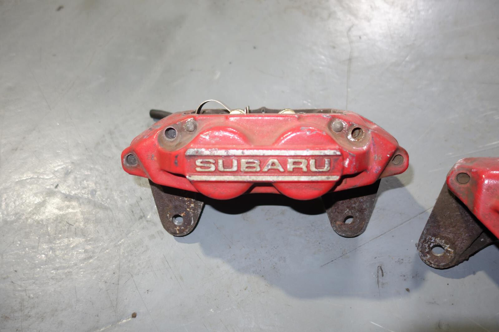 JDM Subaru Impreza WRX STi Legacy Forester Front 4 Pot Piston Brake Calipers RED
