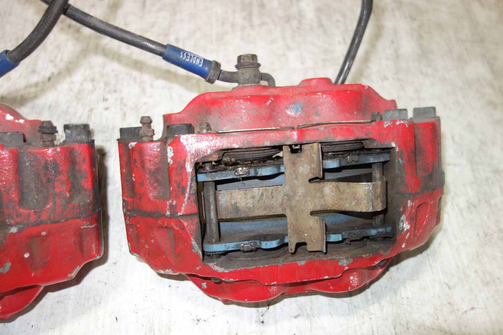 JDM Subaru Impreza WRX STi Legacy Forester Front 4 Pot Piston Brake Calipers RED
