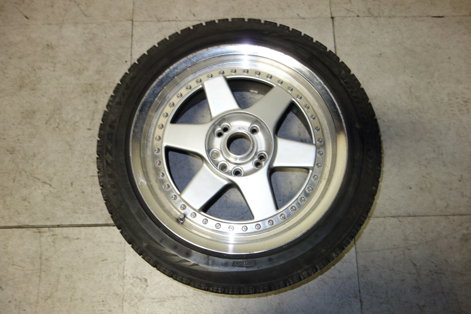 JDM Linea Sport Rim Single Tire 5x114.3 17x8 + 45 Offset Used Japan Mags