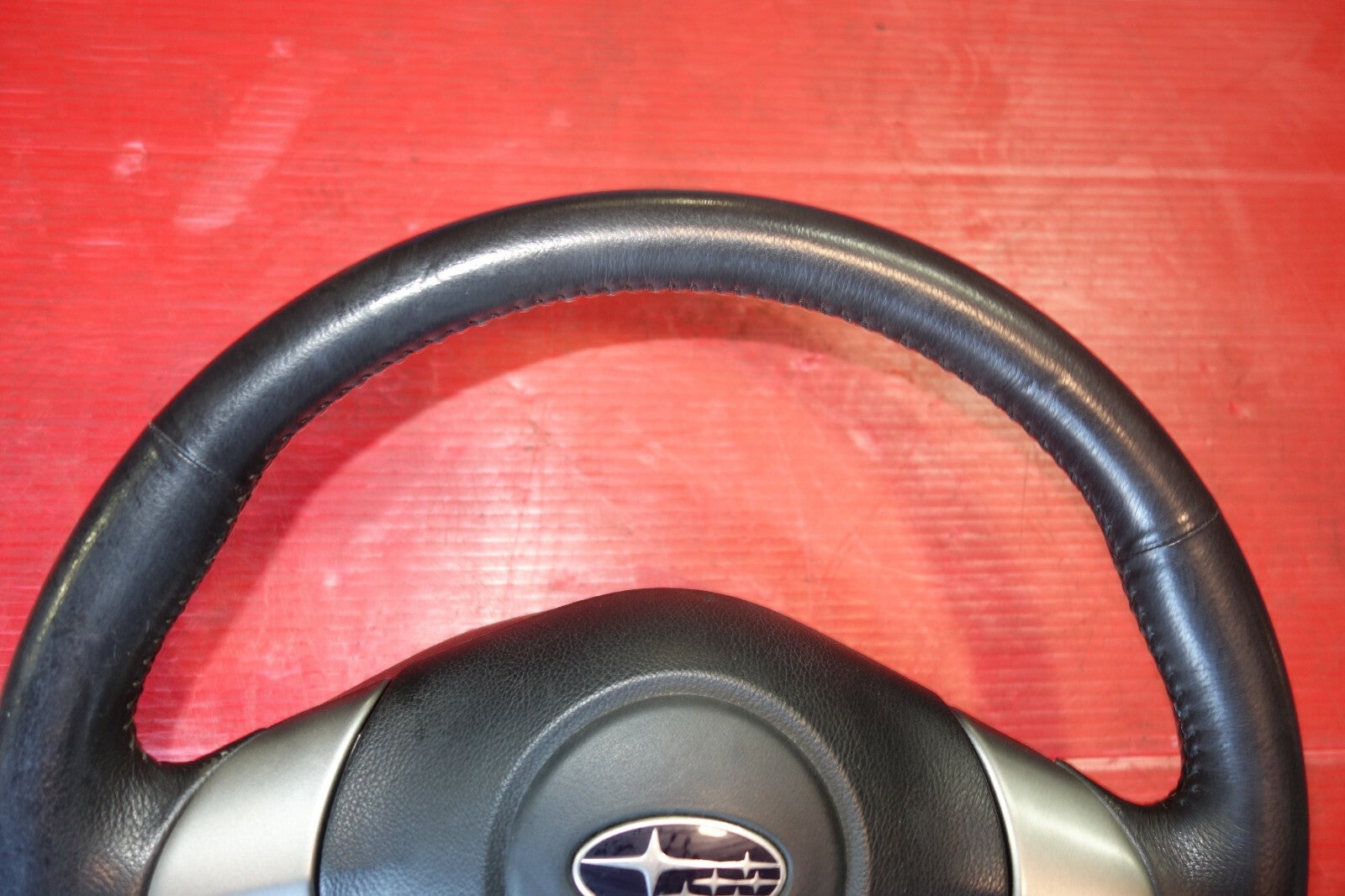 JDM Subaru Impreza Forester Legacy 3 Spoke Leather Steering Wheel & Hub #6211