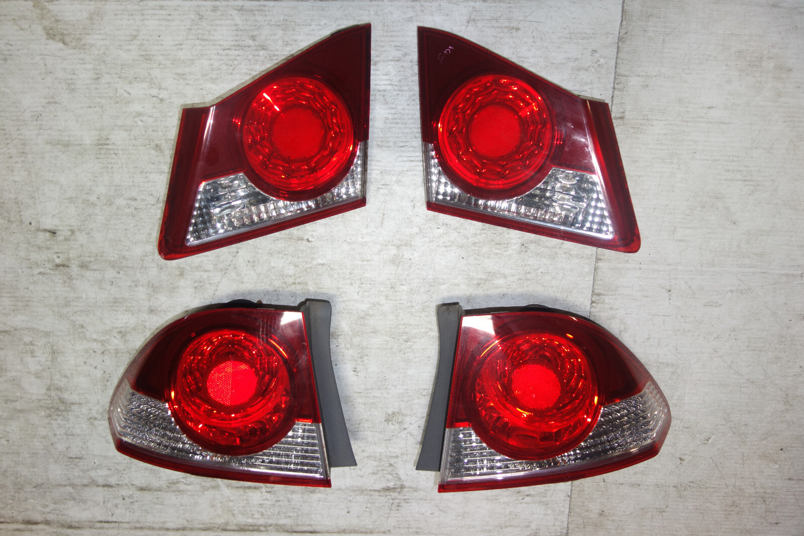 JDM Honda Civic Type R FD1 FD2 Acura CSX Rear Taillights Tail Lamps 2006-2011