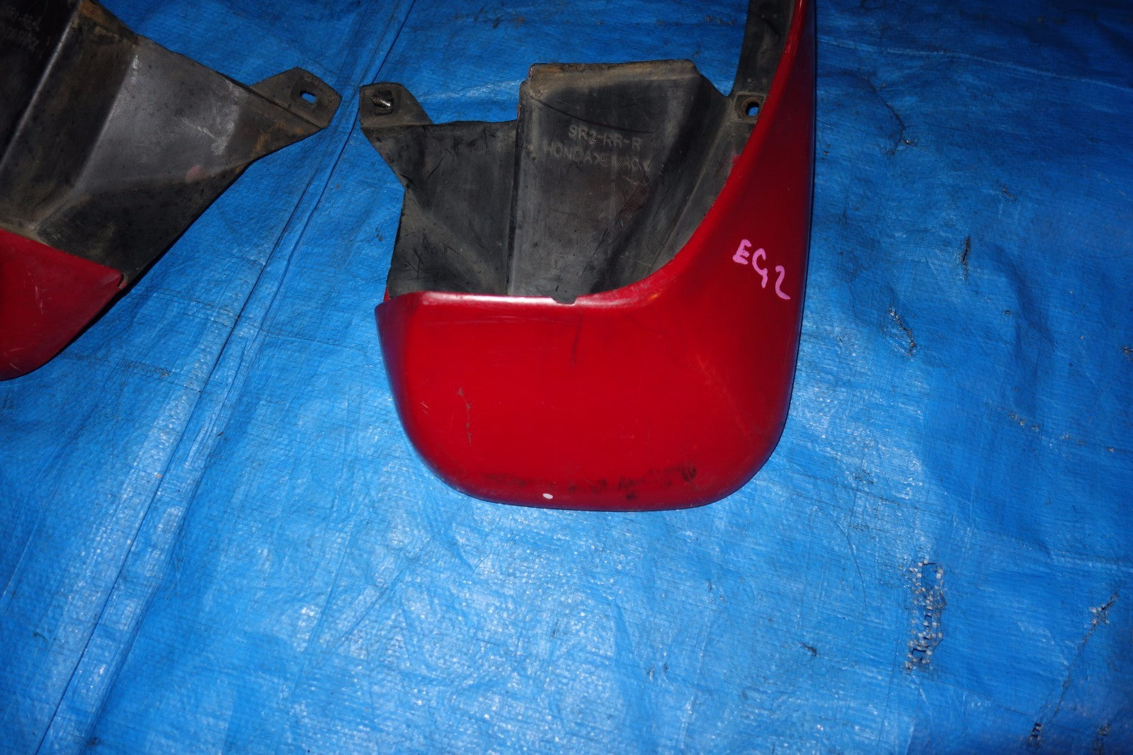 JDM Honda Del Sol EG2 OEM Rear Mud Flaps Splash Mud Guards Red 1993-1997