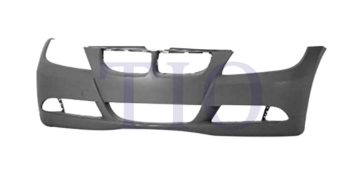 BMW 3 SERIES 2006-2011 — FRONT BUMPER PRIMED; W/O M-PACKAGE/SENSOR HOLES/WASHER HOLES; SEDAN/WAGON 06-08